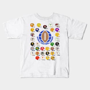 World Football League Defunct Team Helmets Kids T-Shirt